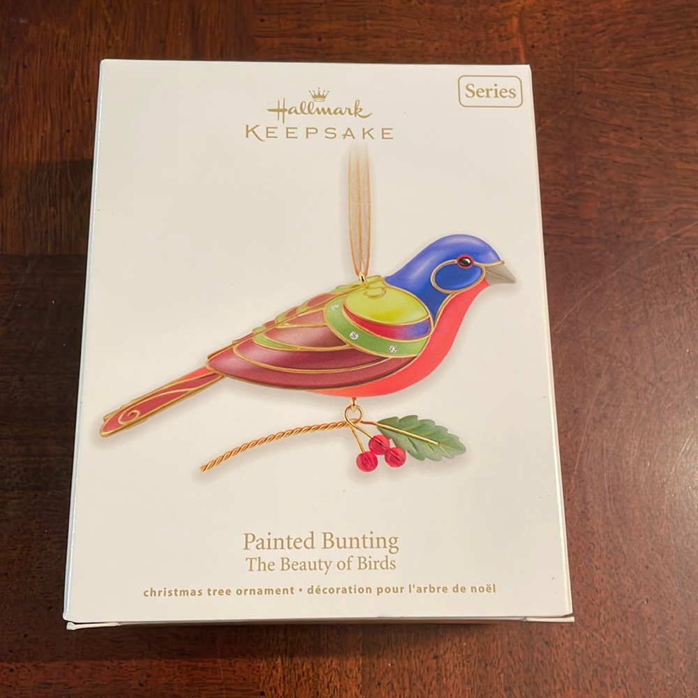Hallmark Painted Bunting #8 Series The Beauty of Birds Christmas Tree Ornament